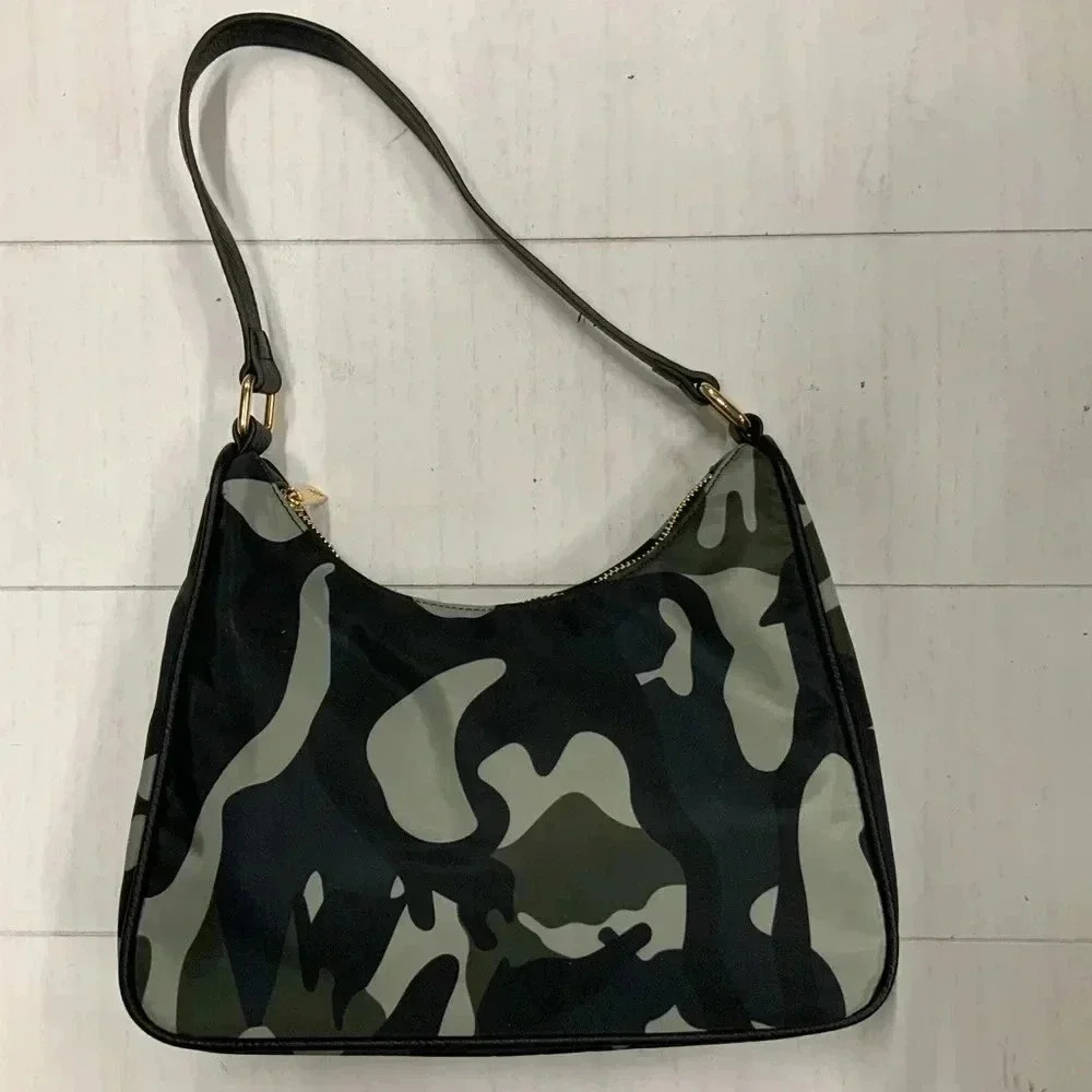 NWT K. Carroll Nylon Camouflage Purse Handbag RFID protected card sleeve 731224